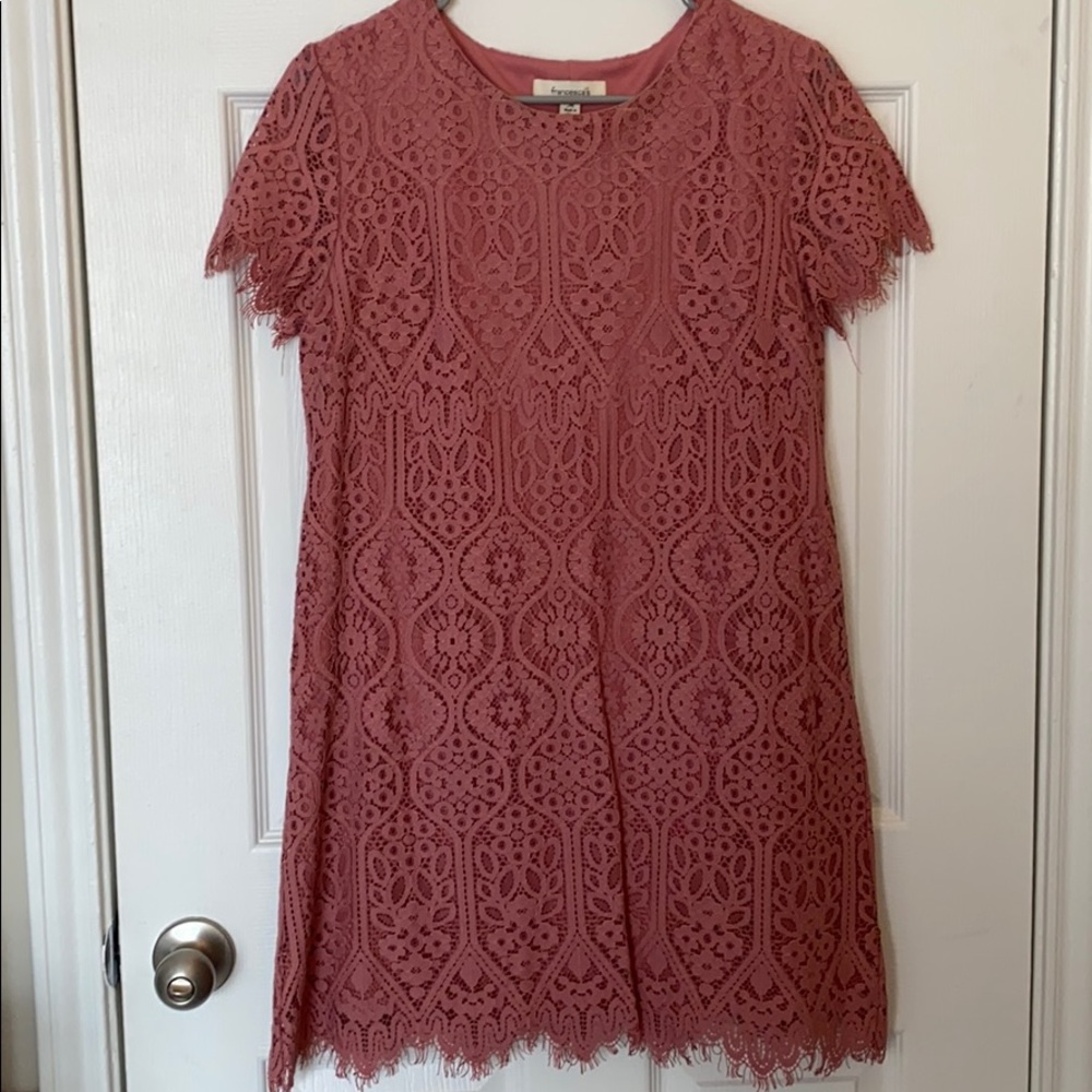 Francesca’s Blush Lace Mini Dress